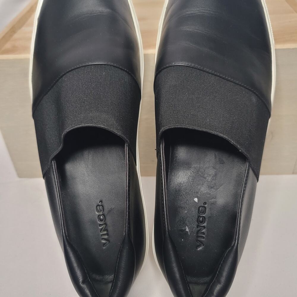 Vince- Women's Corbin slip on sneakers- Black leather- size 10/Euro40 - Picture 4 of 6